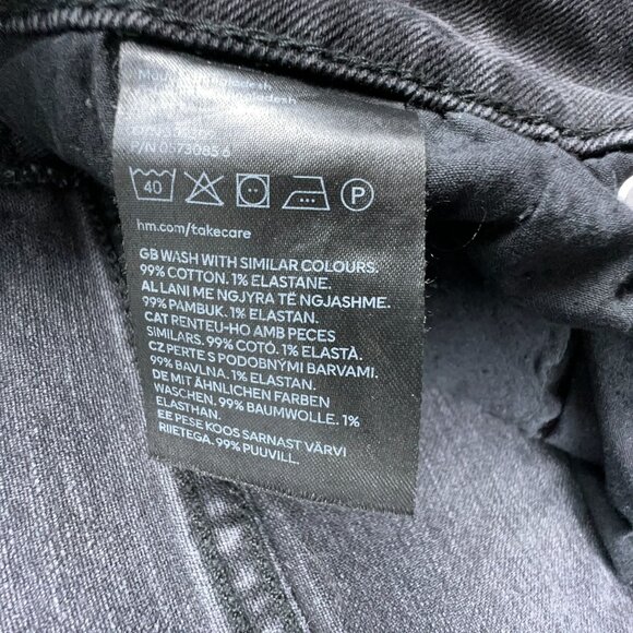 H&M Womens Ankle Skinny Jeans High Rise Five Design Pockets Womens Black Size 12 - Picture 7 of 12